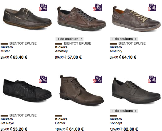 soldes kickers homme