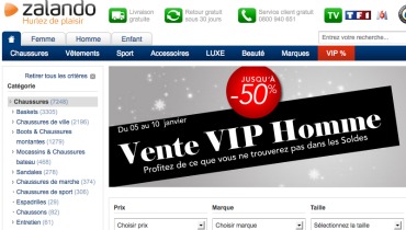 Zalando Vente VIP Homme