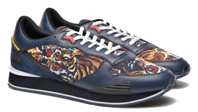 Soldes Kenzo sneakers tiger print navy